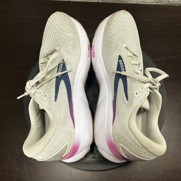 Brooks Ghost 16 Womans Size 8.5D Wide Purple Beige Lace Up Athletic Running - Picture 9 of 10